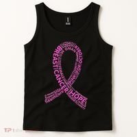 Ribbon Breast Cancer Word Print Tank Top thumb 2