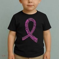 Ribbon Breast Cancer Word Print Toddler T-Shirt thumb 2