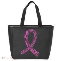 Ribbon Breast Cancer Word Print Tote Bag thumb 0