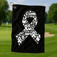 Ribbon Of Support Breast Cancer Golf Towel thumb 1