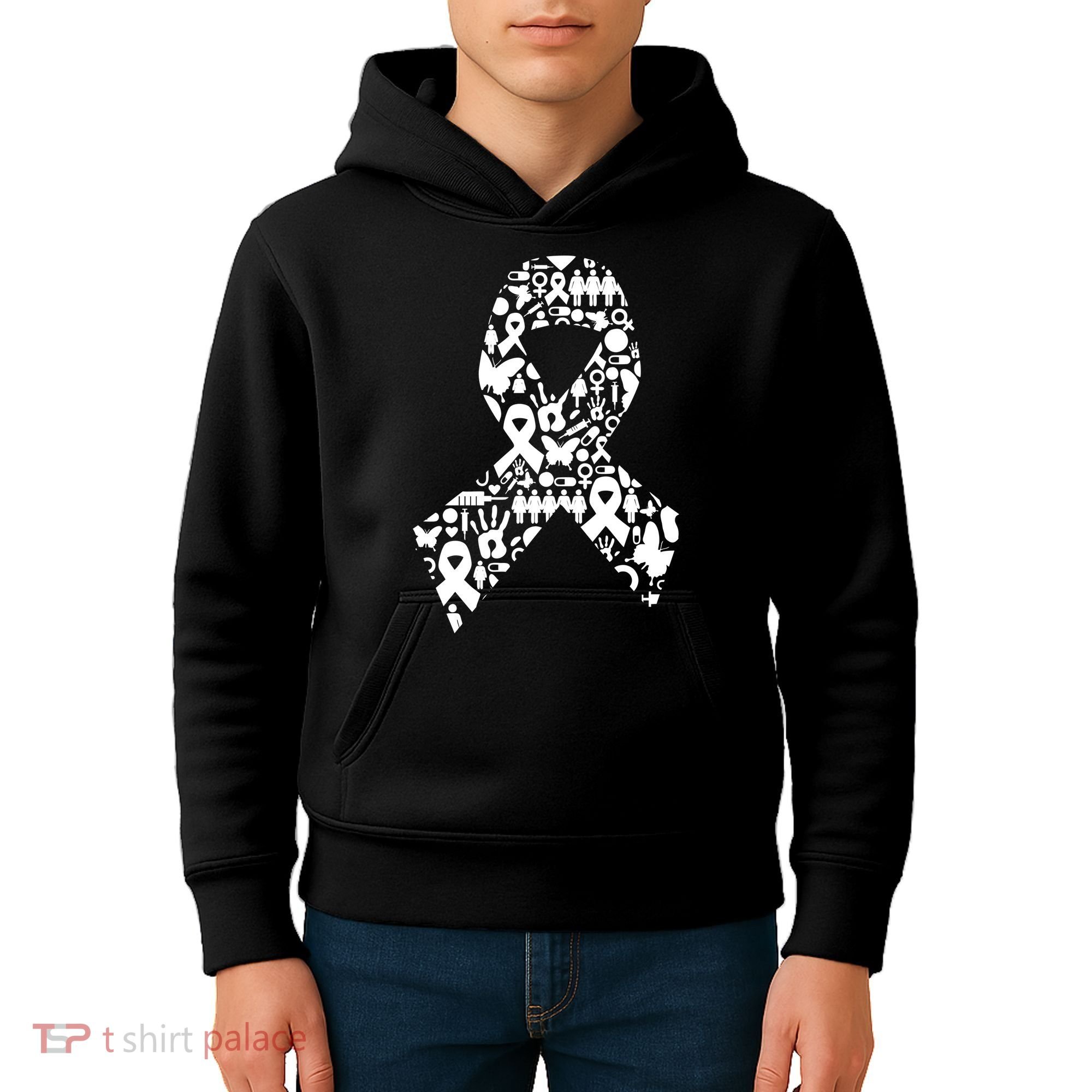 Ribbon Of Support Breast Cancer Kids Hoodie
