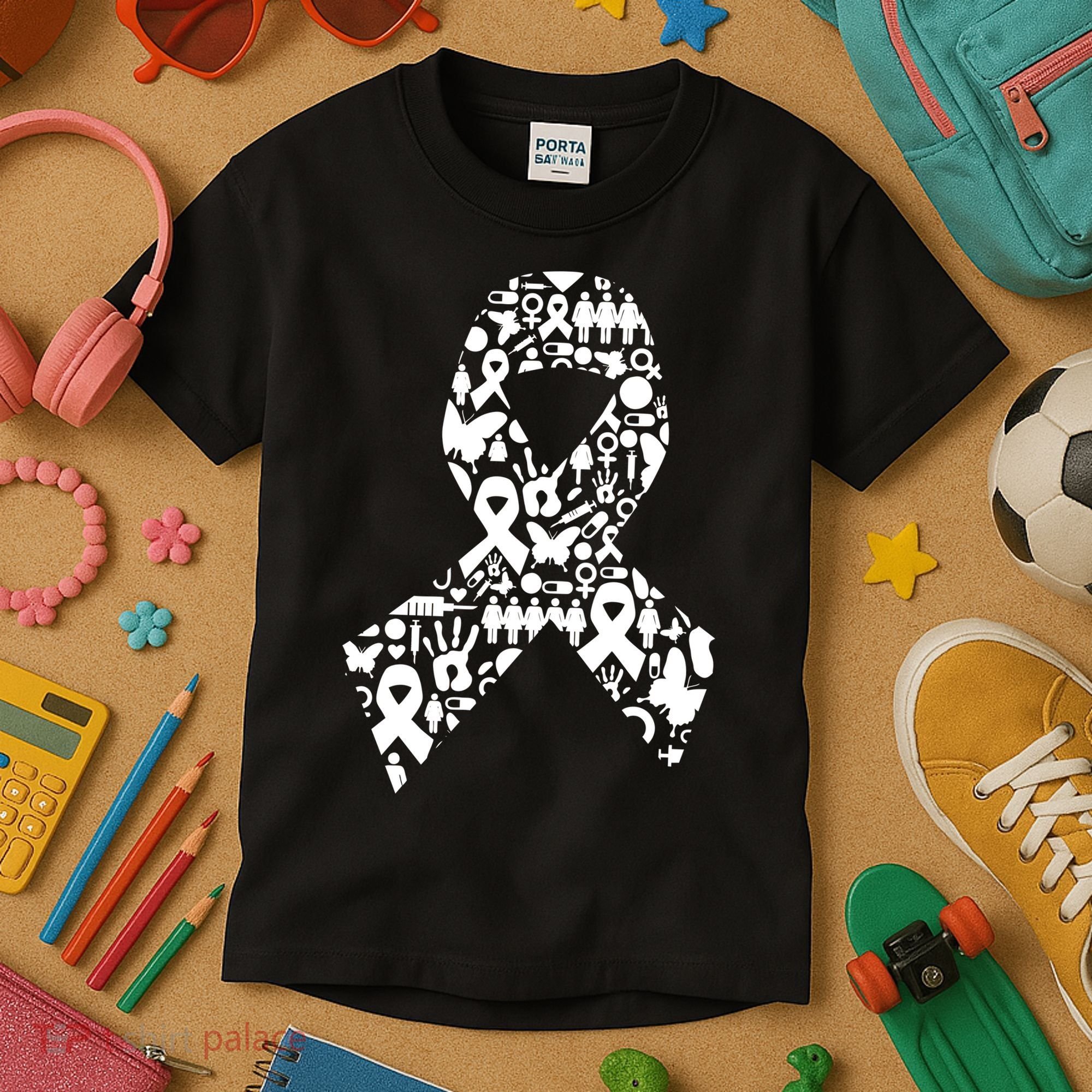 Ribbon Of Support Breast Cancer Kids T-Shirt