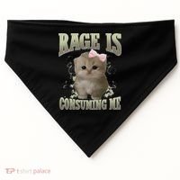 Rage Is Consuming Me Cute Coquette Bow Kawaii Cat Meme USA-Made Doggie Bandana thumb 0