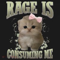 Rage Is Consuming Me Cute Coquette Bow Kawaii Cat Meme USA-Made Doggie Bandana thumb 2