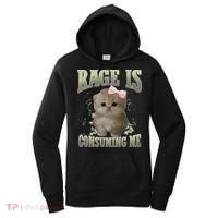 Rage Is Consuming Me Cute Coquette Bow Kawaii Cat Meme Women's Hoodie thumb 0