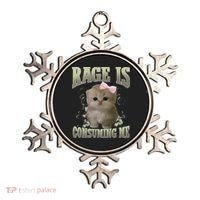 Rage Is Consuming Me Cute Coquette Bow Kawaii Cat Meme Ornament thumb 0