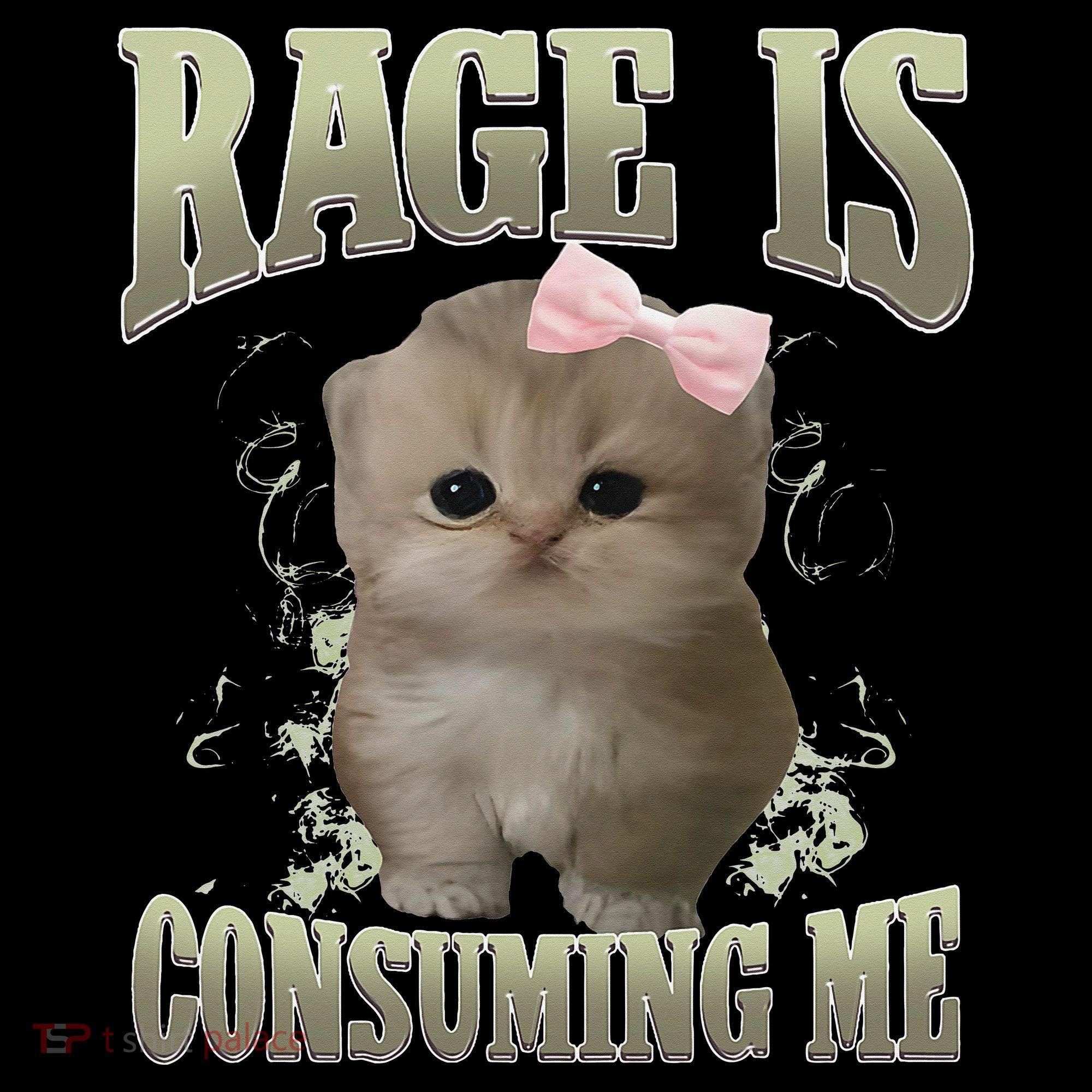 Rage Is Consuming Me Cute Coquette Bow Kawaii Cat Meme Baby Bodysuit