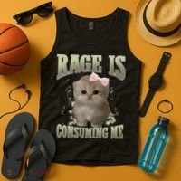 Rage Is Consuming Me Cute Coquette Bow Kawaii Cat Meme Tank Top thumb 4