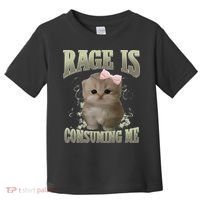 Rage Is Consuming Me Cute Coquette Bow Kawaii Cat Meme Toddler T-Shirt thumb 0