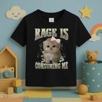 Rage Is Consuming Me Cute Coquette Bow Kawaii Cat Meme Toddler T-Shirt thumb 3