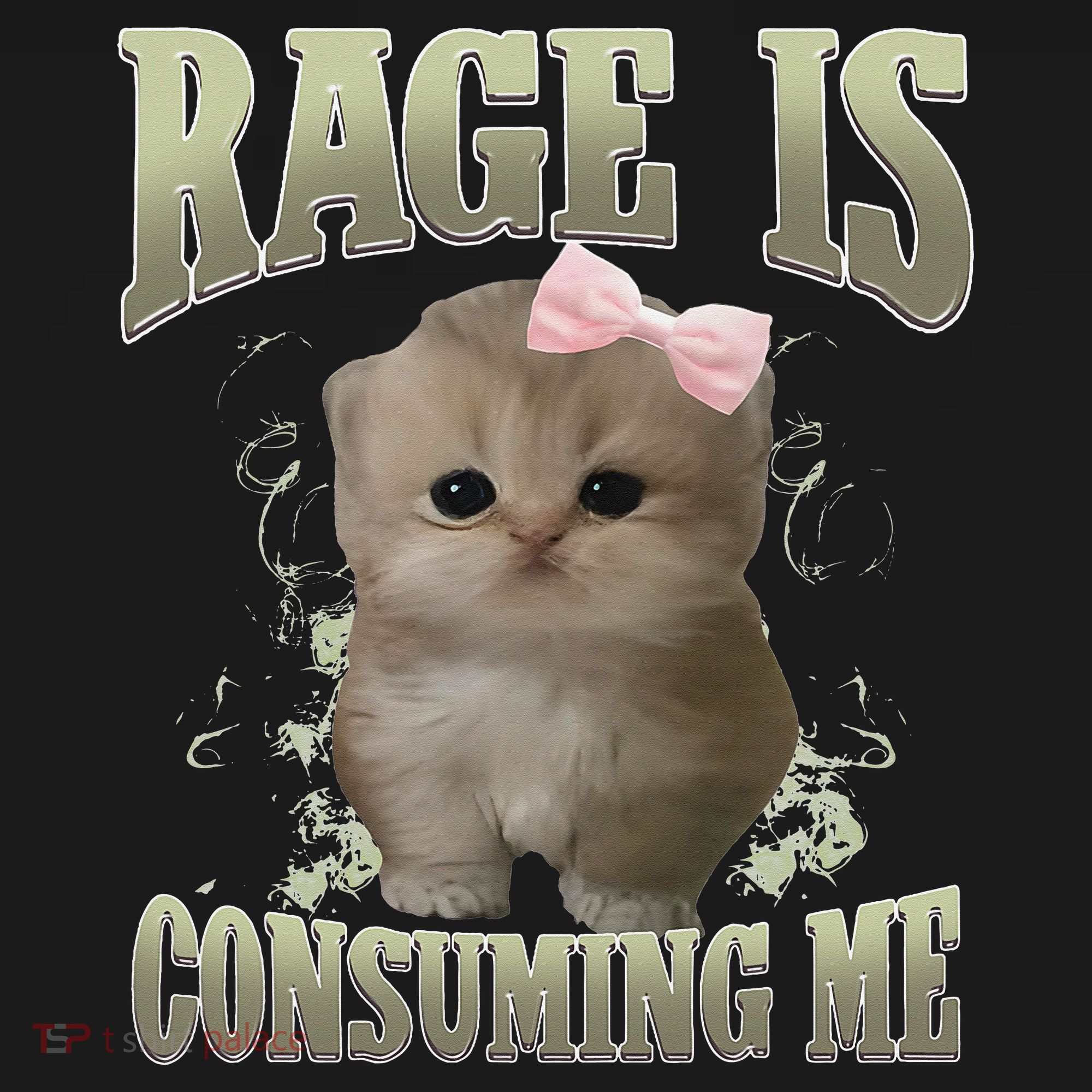 Rage Is Consuming Me Cute Coquette Bow Kawaii Cat Meme Toddler T-Shirt