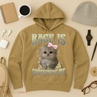 Rage Is Consuming Me Cute Coquette Bow Kawaii Cat Meme Hoodie thumb 3