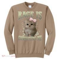 Rage Is Consuming Me Cute Coquette Bow Kawaii Cat Meme Sweatshirt thumb 0