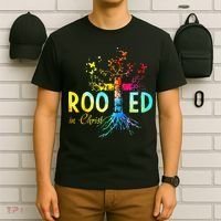 Rooted In Christ Faith Christian Jesus Lovers Men Women T-Shirt thumb 6