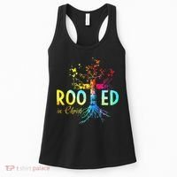 Rooted In Christ Faith Christian Jesus Lovers Men Women Women's Tank Top thumb 0