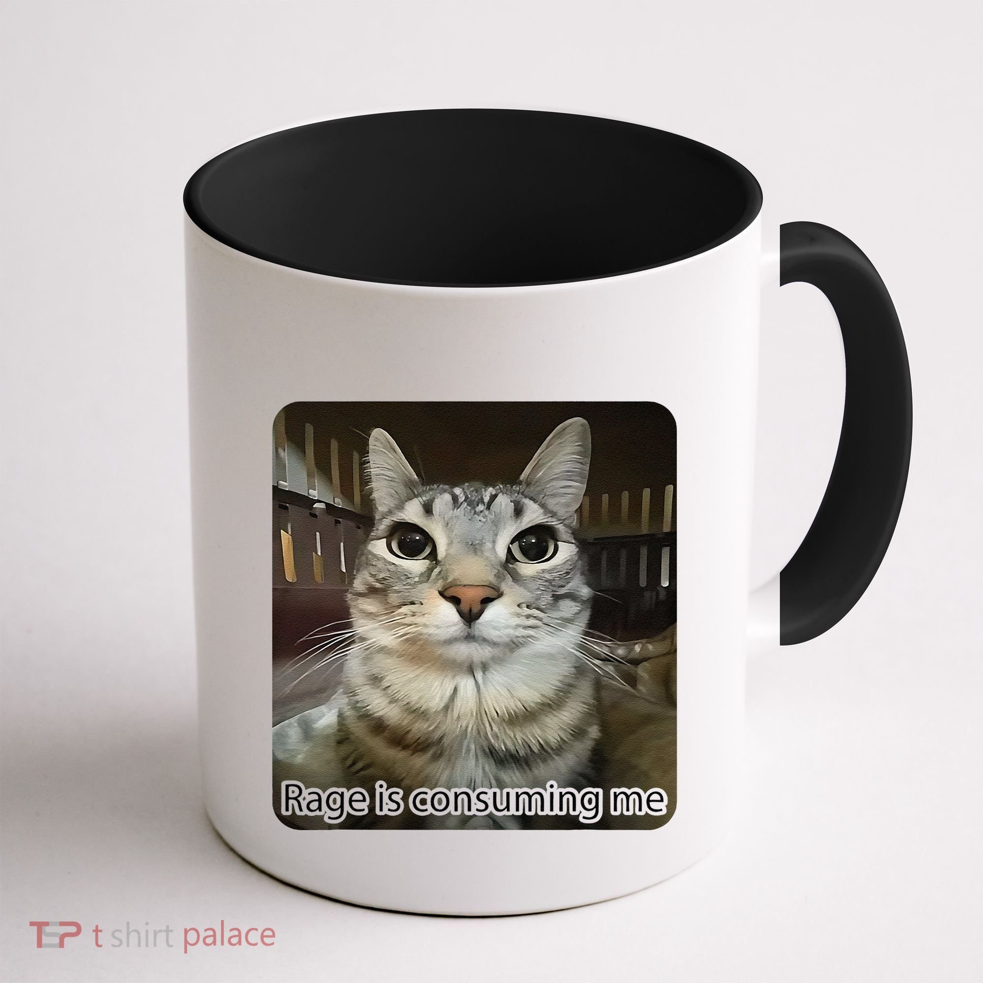 Rage Is Consuming Me Funny Meme Cat Joke Cat Lovers Coffee Mug
