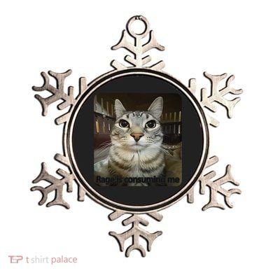 Rage Is Consuming Me Funny Meme Cat Joke Cat Lovers Ornament