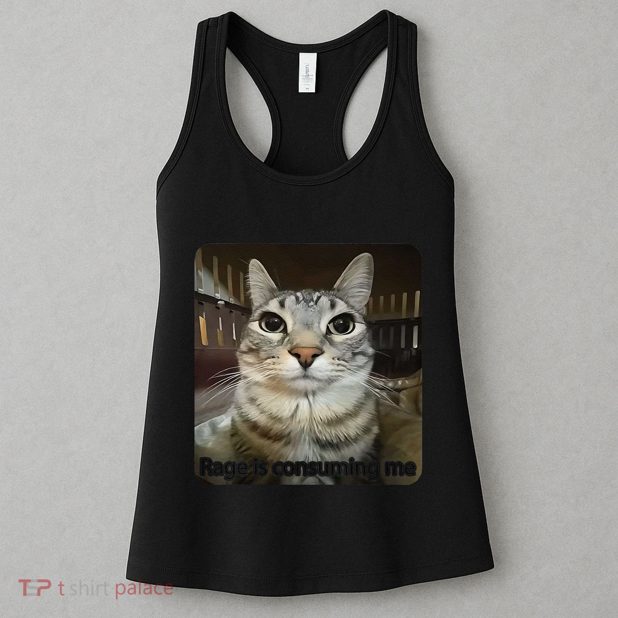 Rage Is Consuming Me Funny Meme Cat Joke Cat Lovers Women's Tank Top