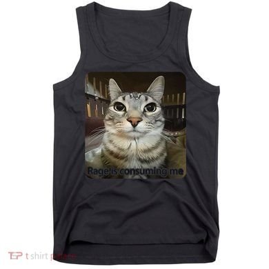 Rage Is Consuming Me Funny Meme Cat Joke Cat Lovers Tank Top