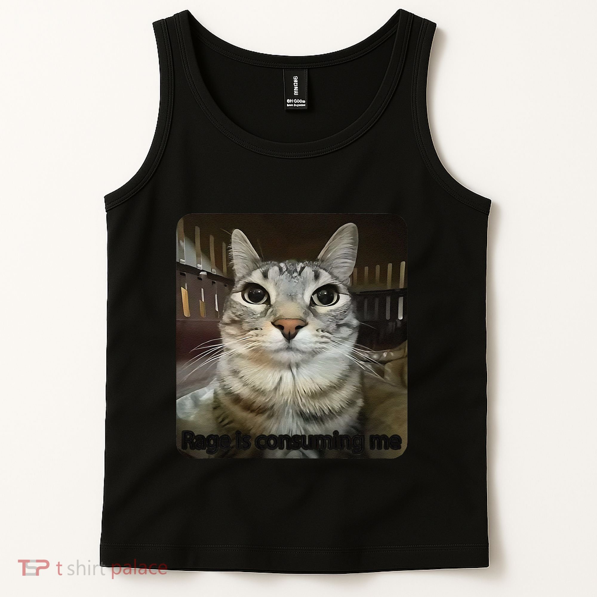 Rage Is Consuming Me Funny Meme Cat Joke Cat Lovers Tank Top