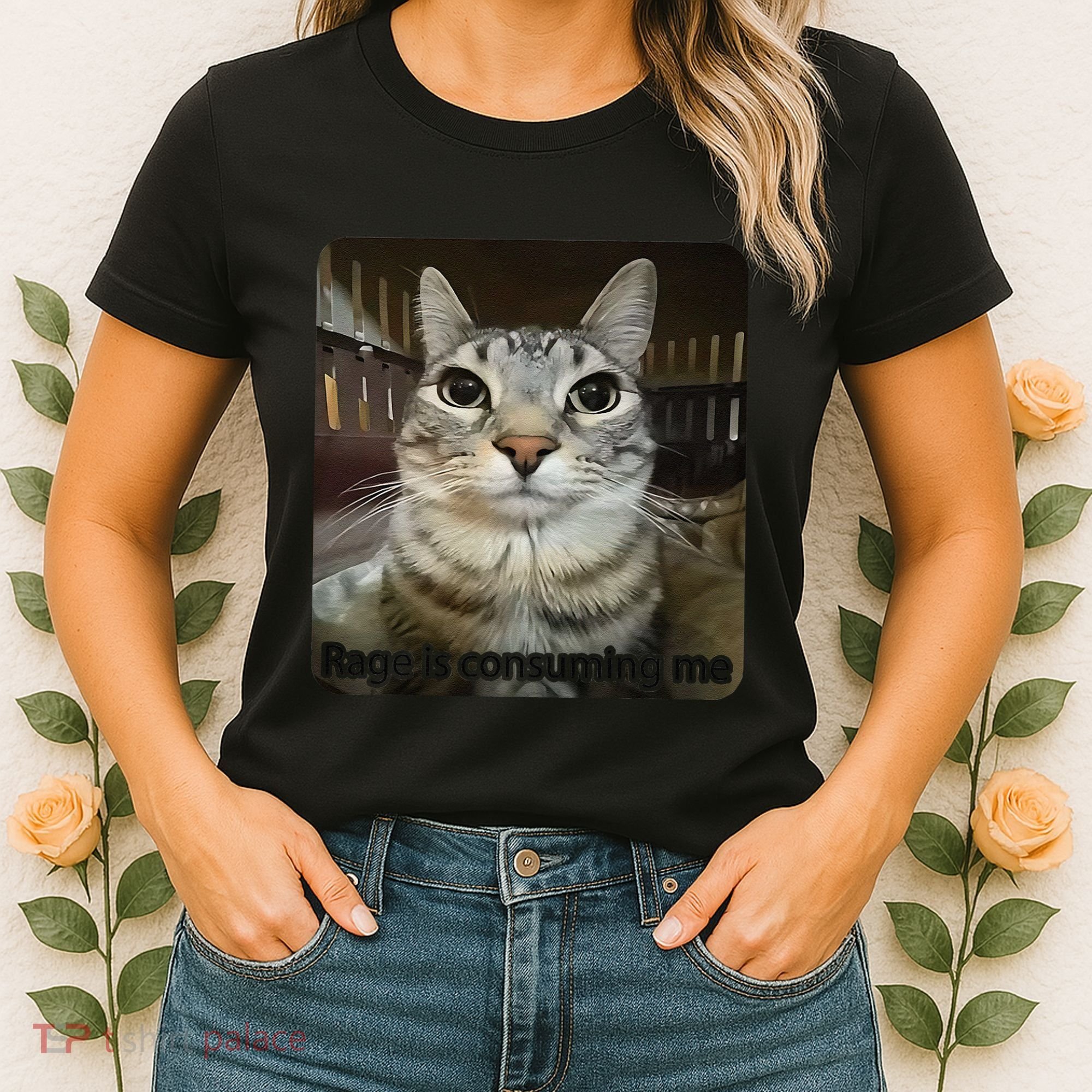 Rage Is Consuming Me Funny Meme Cat Joke Cat Lovers Women's T-Shirt
