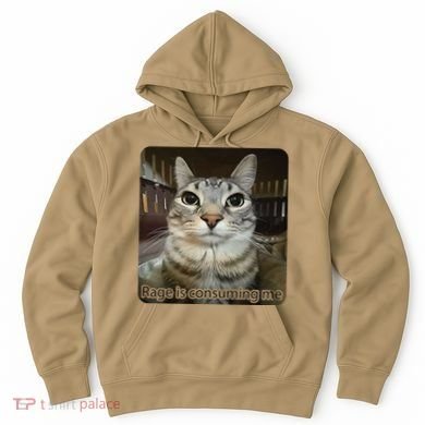 Rage Is Consuming Me Funny Meme Cat Joke Cat Lovers Hoodie
