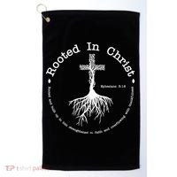 Rooted In Christ Christianity Quote Golf Towel thumb 0
