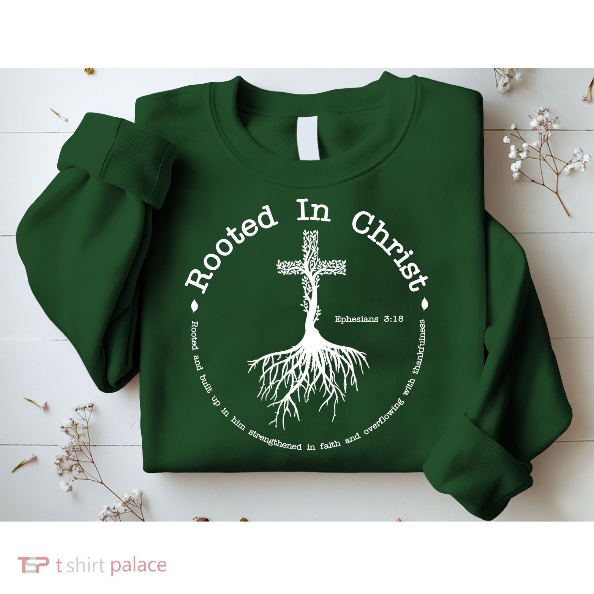 Rooted In Christ Christianity Quote Sweatshirt