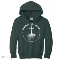 Rooted In Christ Christianity Quote Kids Hoodie thumb 0