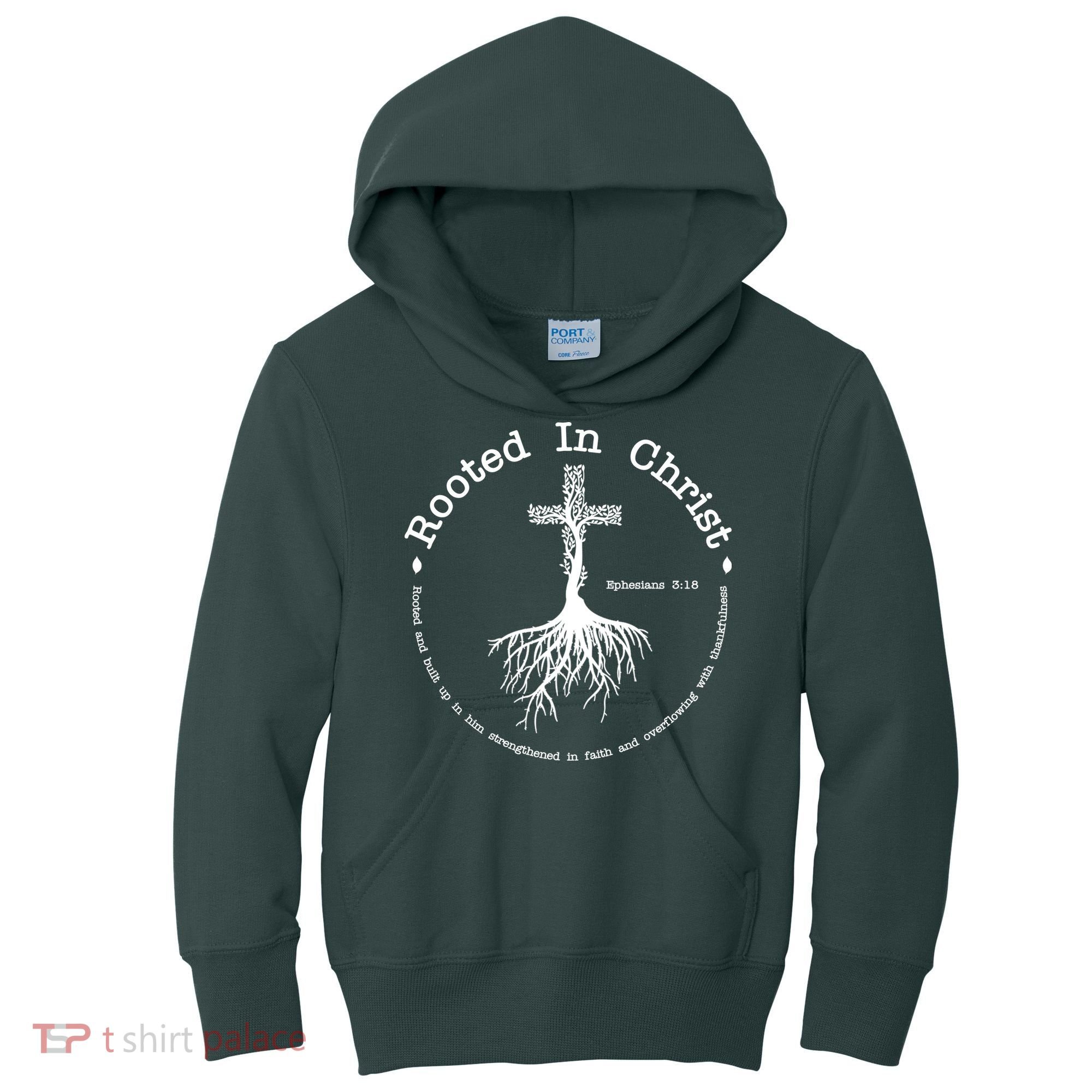 Rooted In Christ Christianity Quote Kids Hoodie