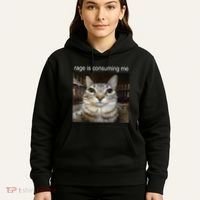 Rage Is Consuming Me Silly Staring Cat Meme Hoodie thumb 5