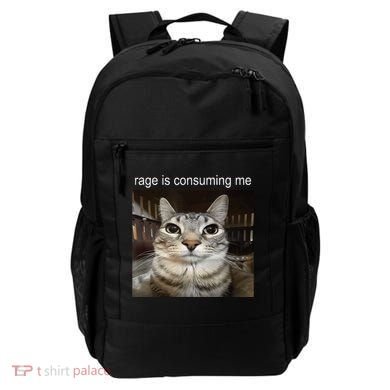 Rage Is Consuming Me Silly Staring Cat Meme Backpack