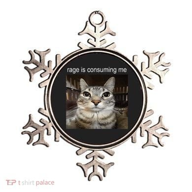Rage Is Consuming Me Silly Staring Cat Meme Ornament