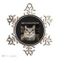 Rage Is Consuming Me Silly Staring Cat Meme Ornament thumb 0