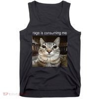 Rage Is Consuming Me Silly Staring Cat Meme Tank Top thumb 0