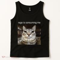 Rage Is Consuming Me Silly Staring Cat Meme Tank Top thumb 2