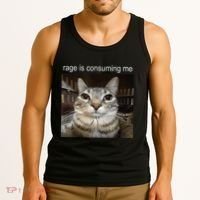 Rage Is Consuming Me Silly Staring Cat Meme Tank Top thumb 3