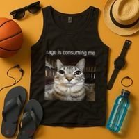 Rage Is Consuming Me Silly Staring Cat Meme Tank Top thumb 4