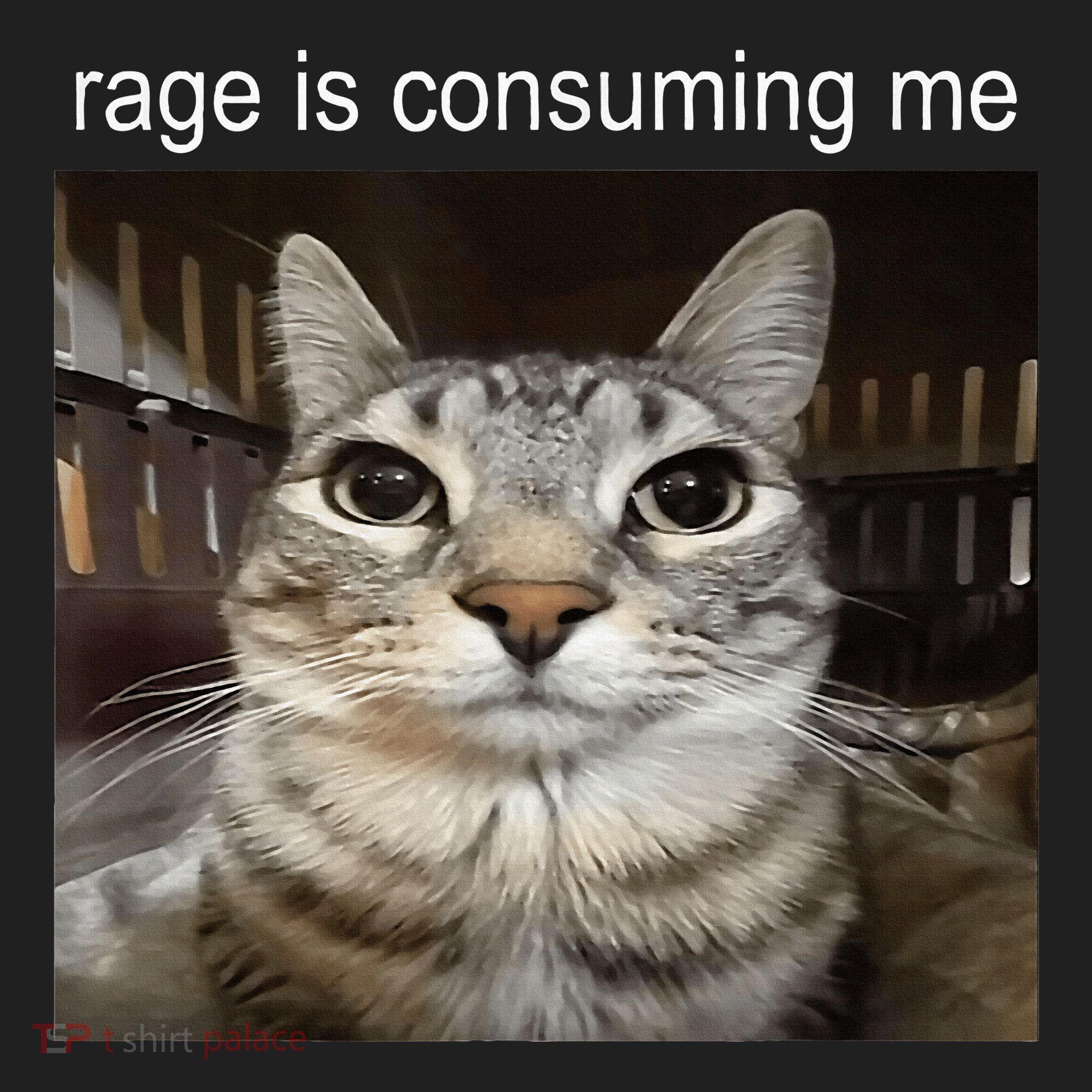 Rage Is Consuming Me Silly Staring Cat Meme Golf Towel