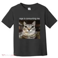 Rage Is Consuming Me Silly Staring Cat Meme Toddler T-Shirt thumb 0