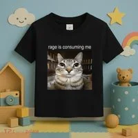 Rage Is Consuming Me Silly Staring Cat Meme Toddler T-Shirt thumb 3