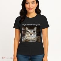 Rage Is Consuming Me Silly Staring Cat Meme Women's T-Shirt thumb 4