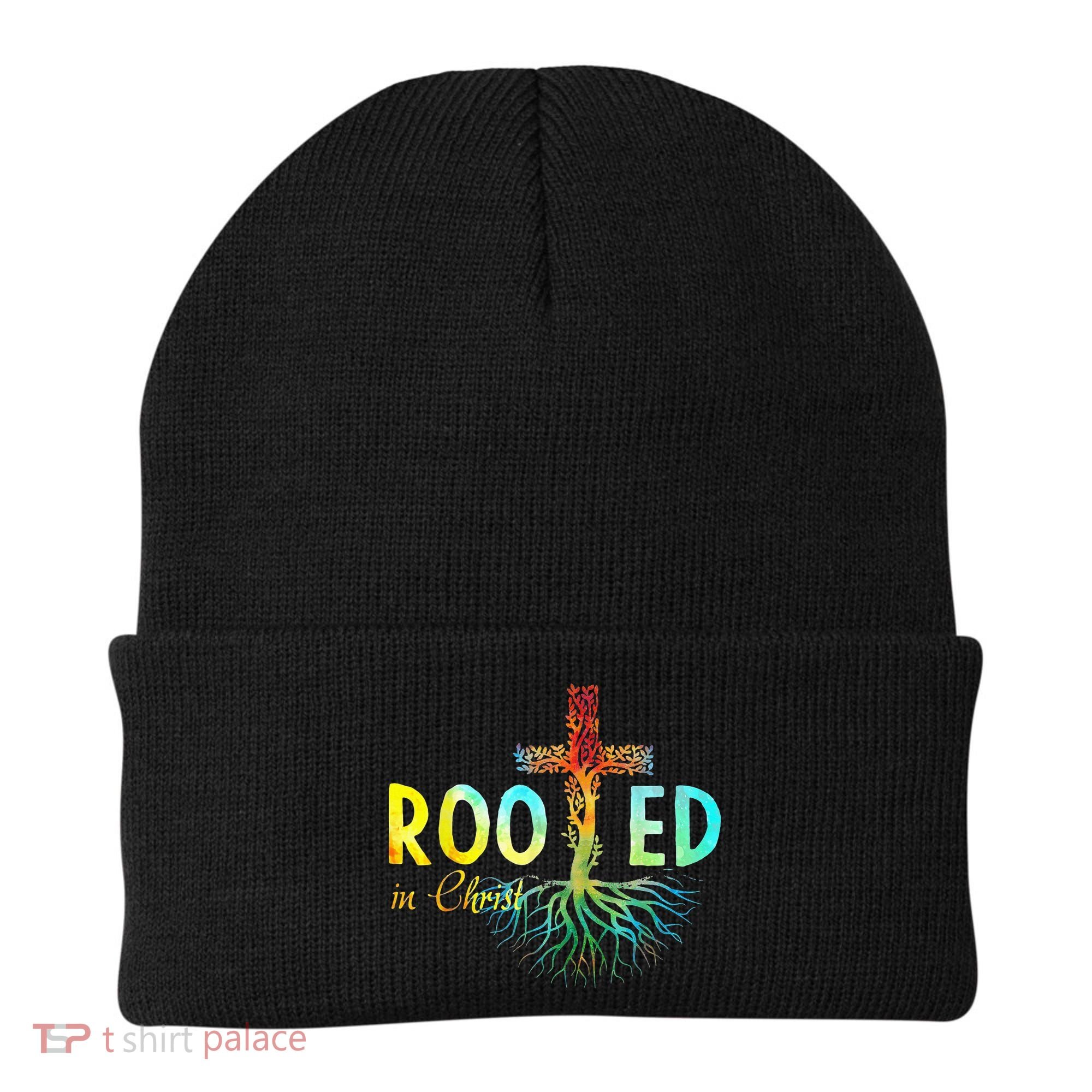 Rooted In Christ Faith Christian Jesus Lovers Beanie