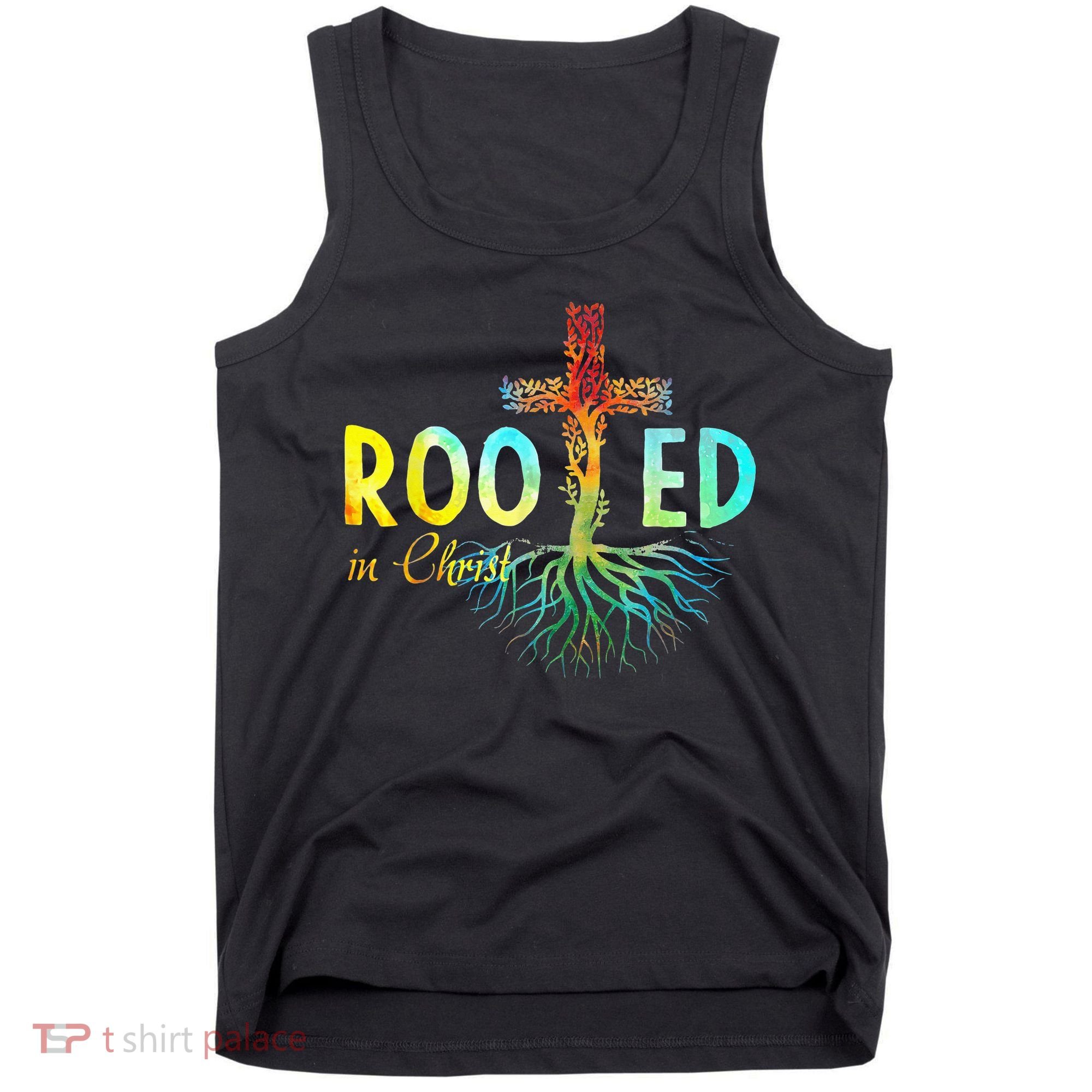 Rooted In Christ Faith Christian Jesus Lovers Tank Top