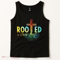Rooted In Christ Faith Christian Jesus Lovers Tank Top thumb 2