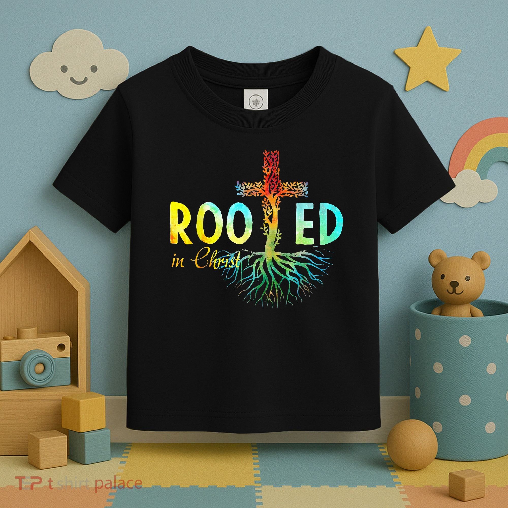 Rooted In Christ Faith Christian Jesus Lovers Toddler T-Shirt