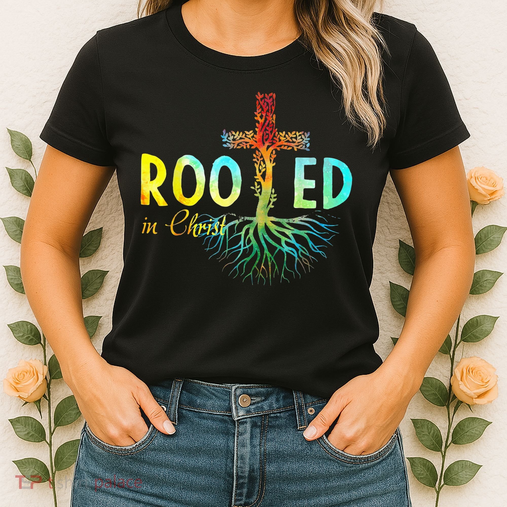 Rooted In Christ Faith Christian Jesus Lovers Women's T-Shirt