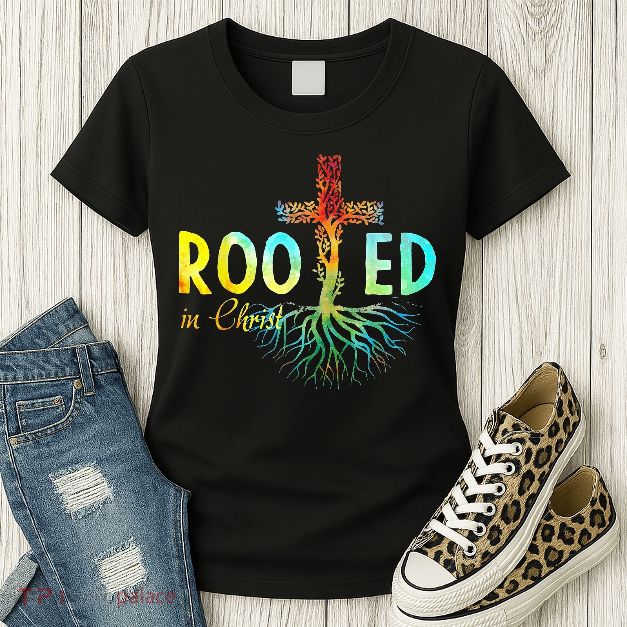Rooted In Christ Faith Christian Jesus Lovers Women's T-Shirt