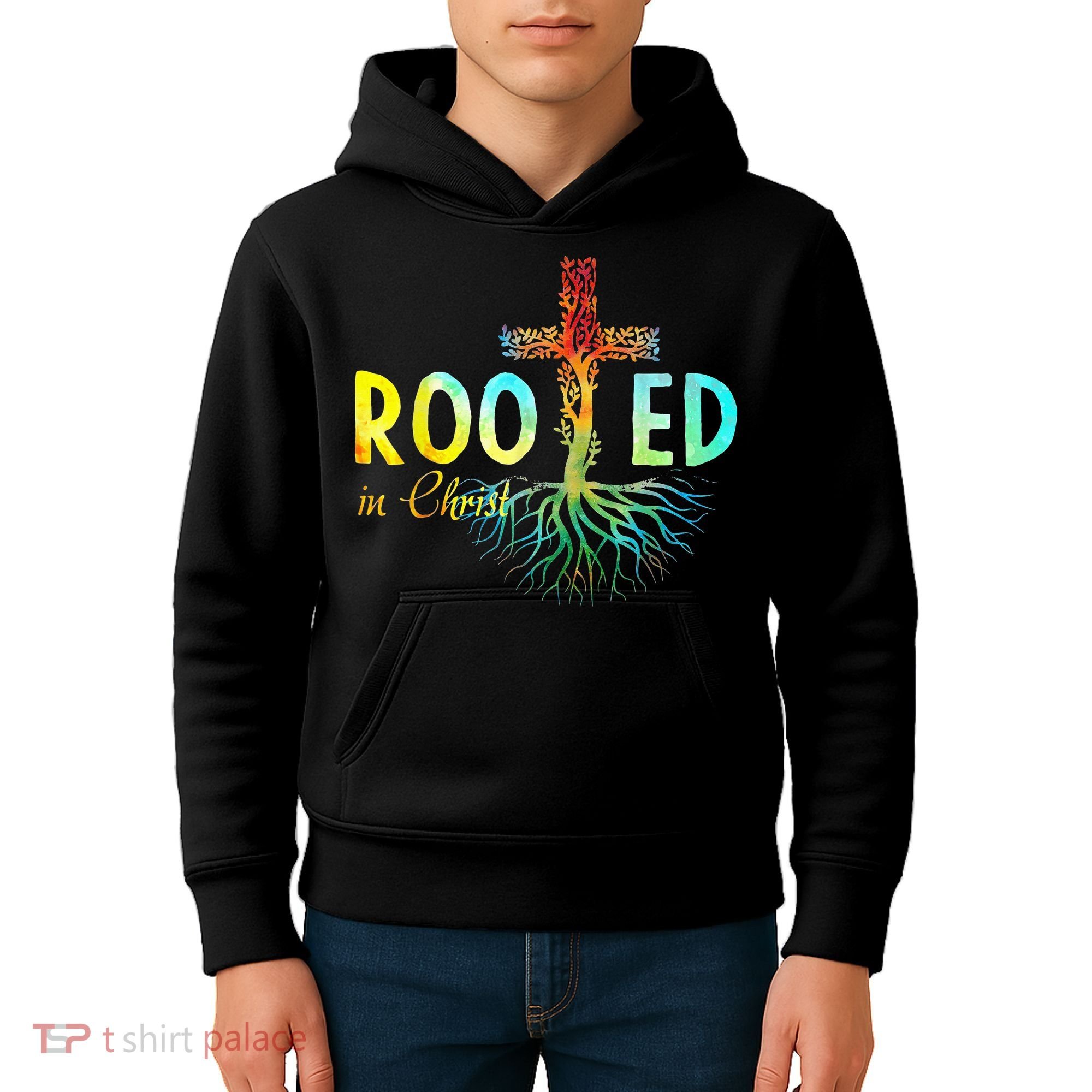 Rooted In Christ Faith Christian Jesus Lovers Kids Hoodie