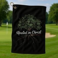 Rooted In Christ Christian Jesus Golf Towel thumb 1
